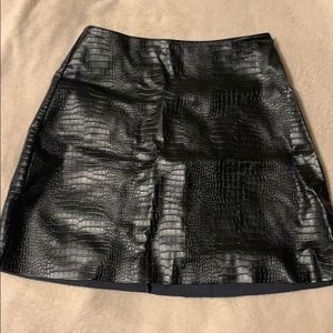 High waist a-line snakeskin faux leather skirt